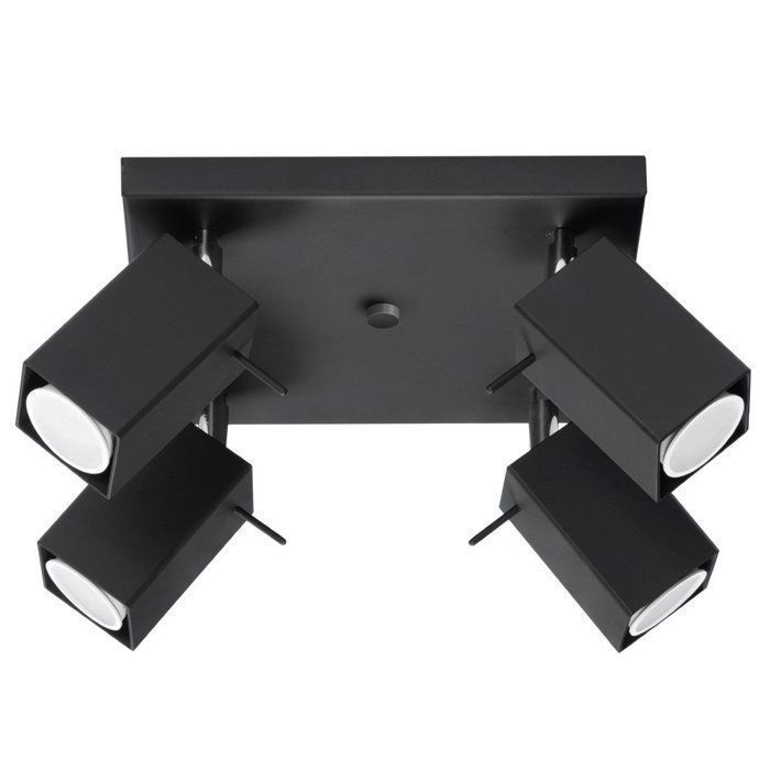 Plafonnier en Acier - RADIARA - Noir - IP20 - Max 10W LED - GU10 - Style Moderne