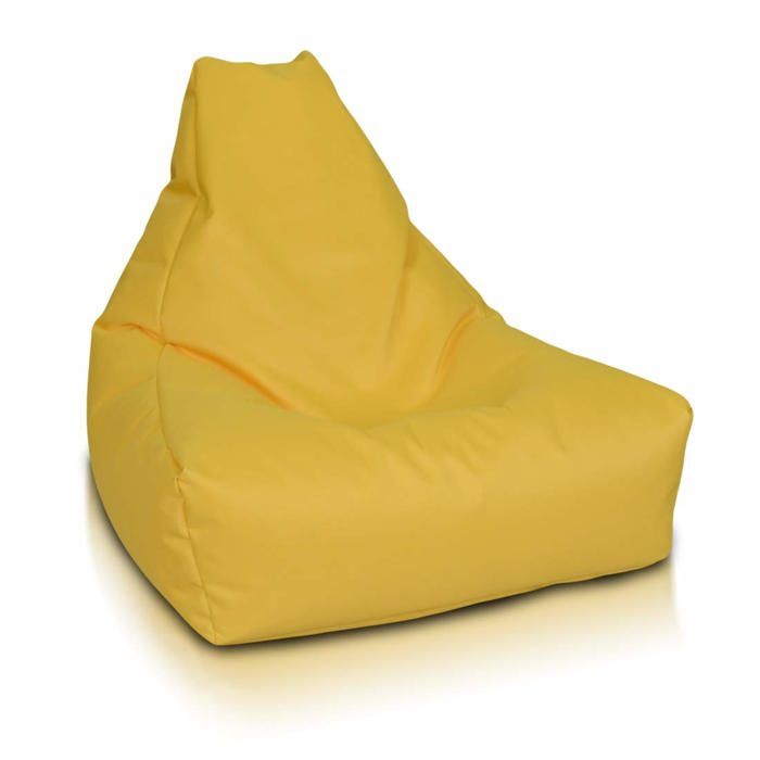 Keiko M pouf fauteuil extérieur imperméable poignée fauteuil relax salon décoration maison jaune Ecopuf