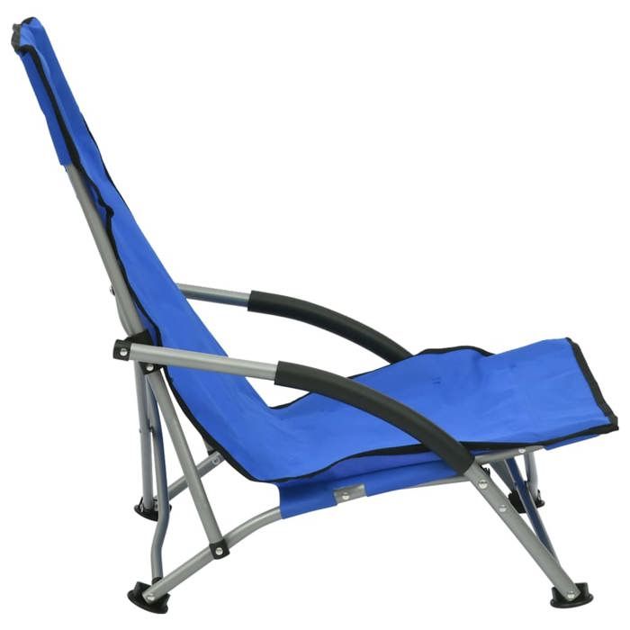 Chaises de plage pliables - WIENS - Lot de 2 - Bleu - Tissu Oxford - 55.5x65.5x66 cm - Pliable