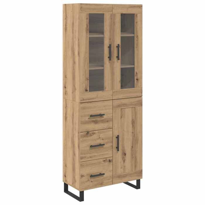 SALE 2026Buffet haut Haut Armoire - Placard vaisselier - WINWIN - 2 pcs Chêne artisanal Bois - Aggloméré et Verre 54.13 Kg 9340654