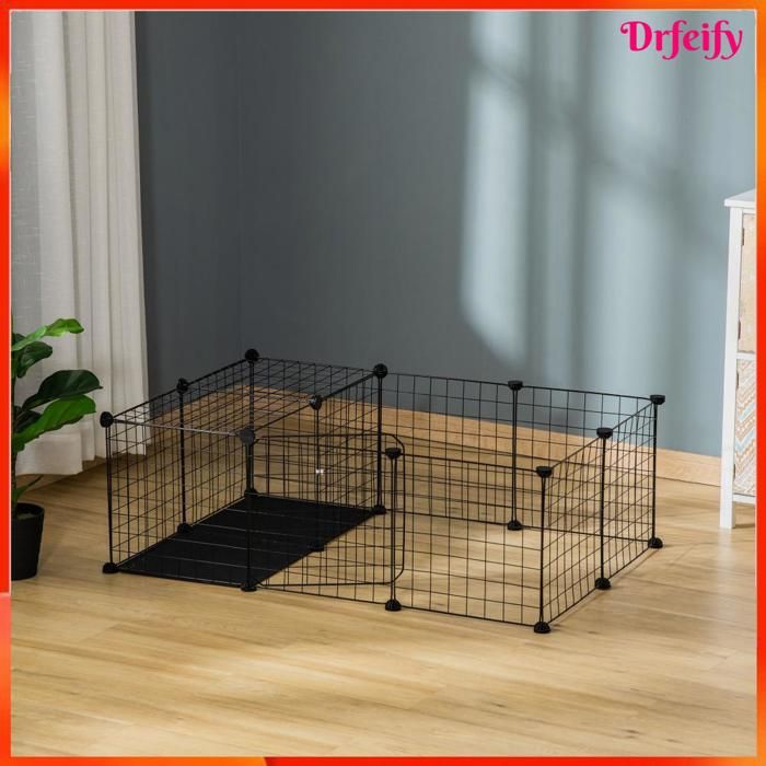 Meilleurs prix pour Enclos pour petits animaux - AKOZON - 8860 - modulable - noir - pour lapins et rongeurs