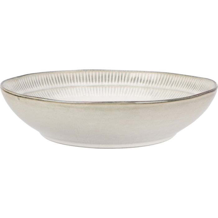 Assiette creuse set de 6 pièces 20 cm grès gris - SIAKI