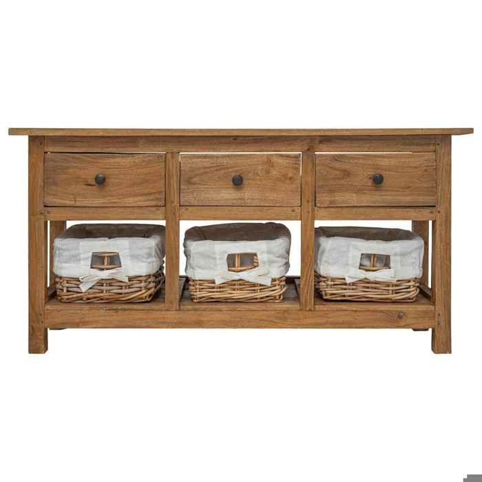 (4682)Commode - contemporain - Buffet rangement - bois dacajou massif 100x30x50 cm poid:20 kg