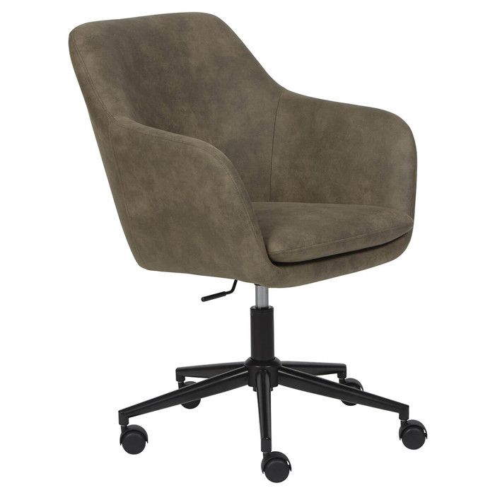 VALKA - Fauteuil de Bureau sur Roulettes Tissu Kaki VALKA - Fauteuil de Bureau sur Roulettes Tissu Kaki