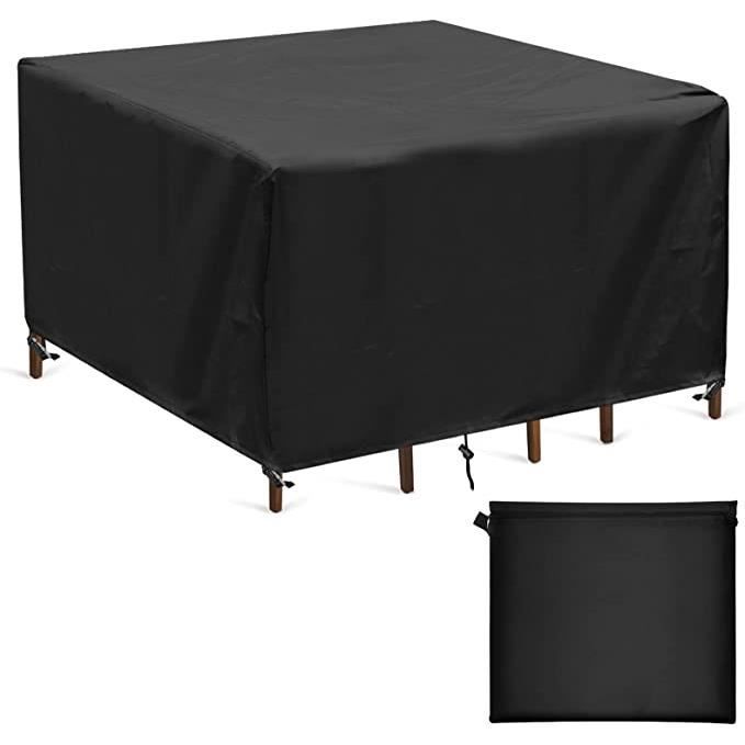 Housse de protection - AMOUNE - Table de jardin carrée - Imperméable - 420D - 125x125x74cm