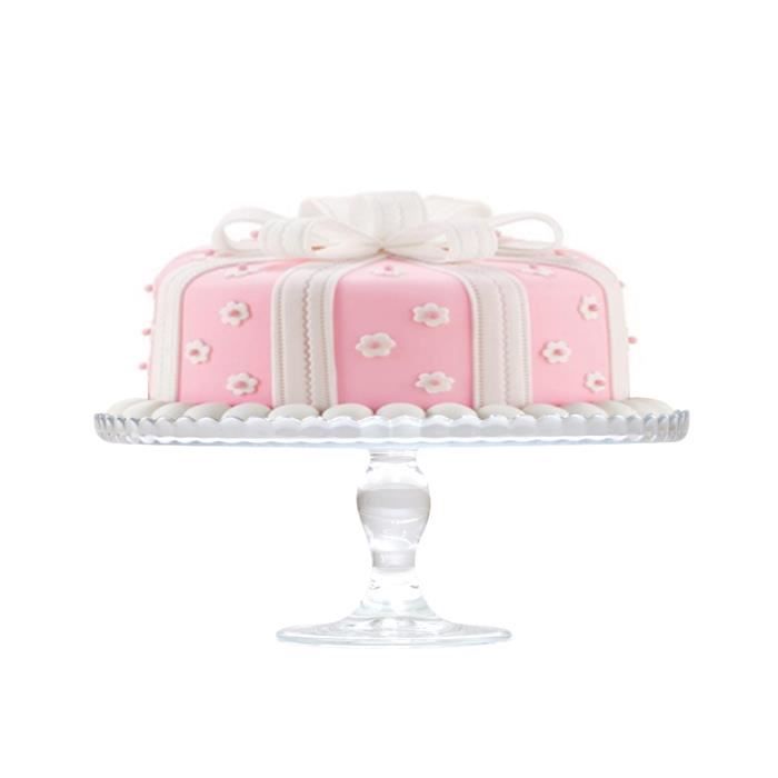 Art Shopping Plat De Presentation Sur Pied En Verre Diametre 32cm Cdiscount Maison