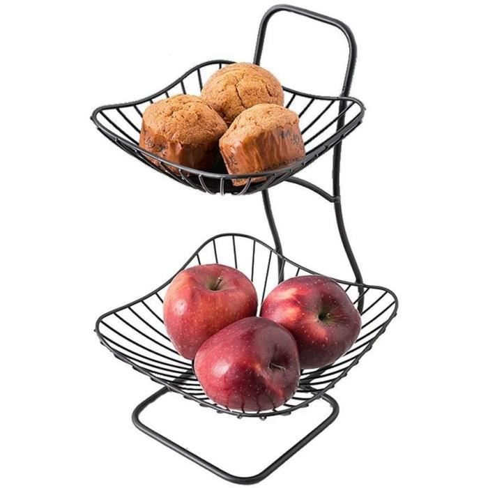Corbeille à Fruits 3 étages Accmuzzy - Panier Métallique Amovible Pour Cuisine Et Rangement