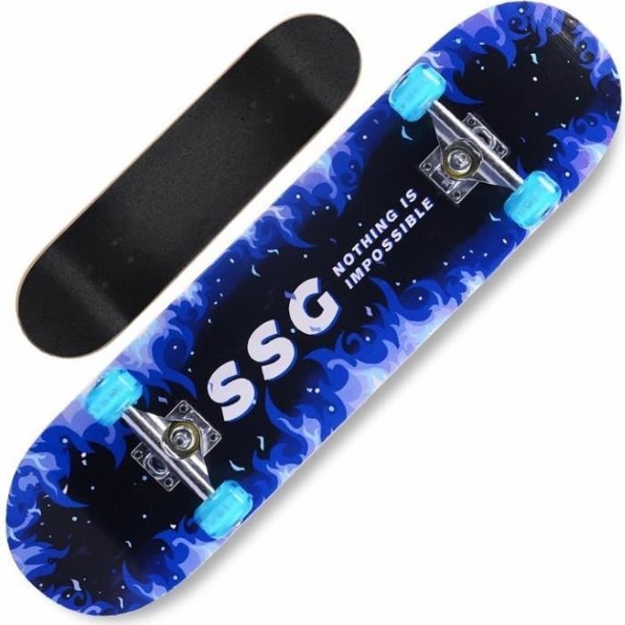  Skateboard Complet - Poids (Jusqu&agrave;) 250 kg - Couleur principale Noir - Dimensions 79x20cm - Genre Mixte 
