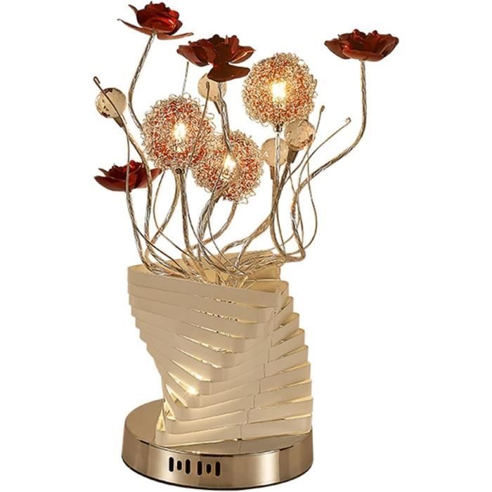 Lampe de salon à poser en faïence decoration Fleur Floral