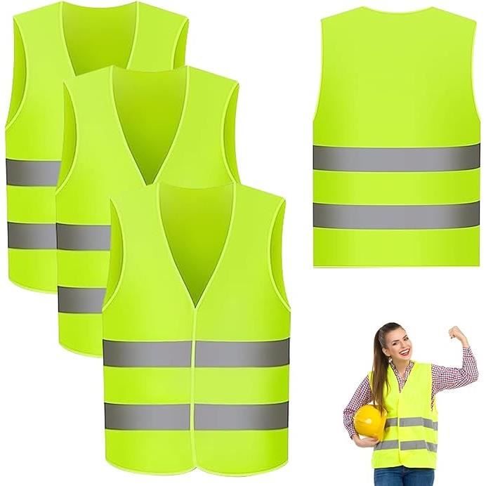 Gilet Jaune Réfléchissant JurciCat - Taille Unique | Haute Visibilité Pour Conducteurs, Travailleurs Et Cyclistes