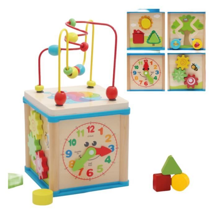 Jouet Cube D'activit?� en Bois - Multicolore - Jouet - 12 mois - Int?�rieur - Enfant - Mixte 