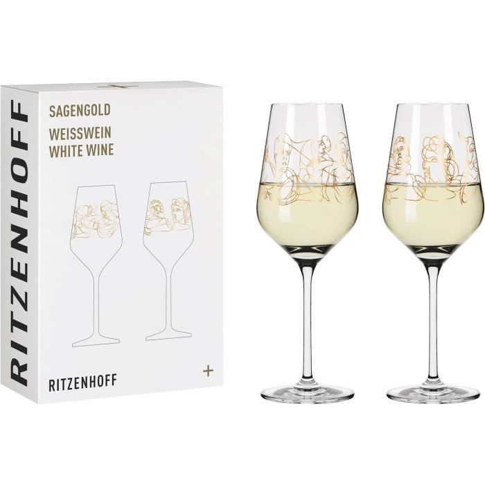 2 Verres à Vin Rouge Ritzenhoff 'Glanzlicht' - 600 Ml, Cristal, Fabriqué En Allemagne - Élégant, Moderne, Livré Dans Coffret Cadeau