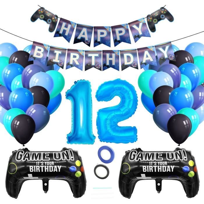 Lot Ballons Anniversaire Gamer 9 Ans – 26 Pièces, Ballon Alu Contrôleur, Déco Jeu Vidéo
