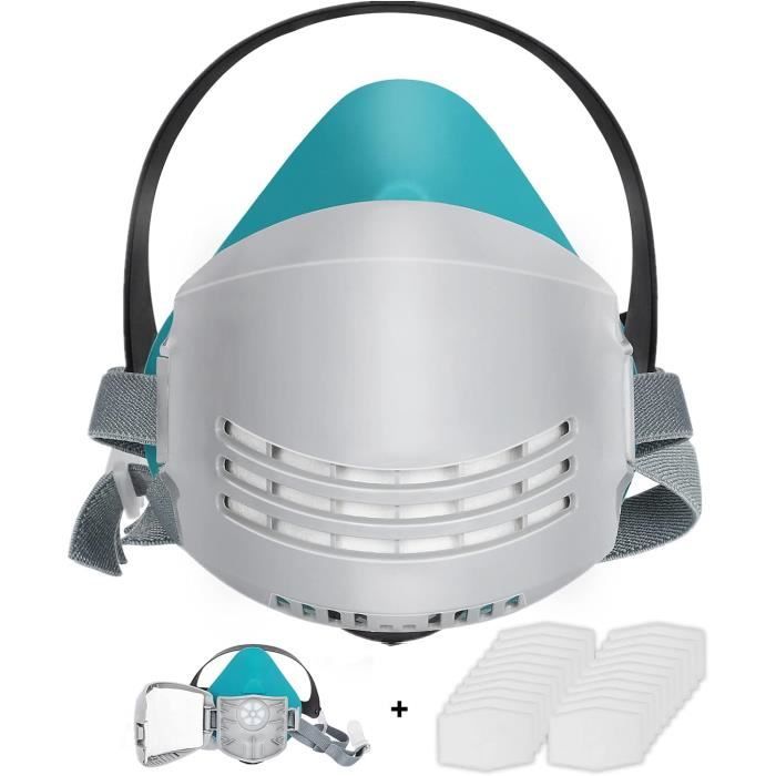 Masque de protection avec 20 filtres, respirateur avec filtres remplaçables pour peinture