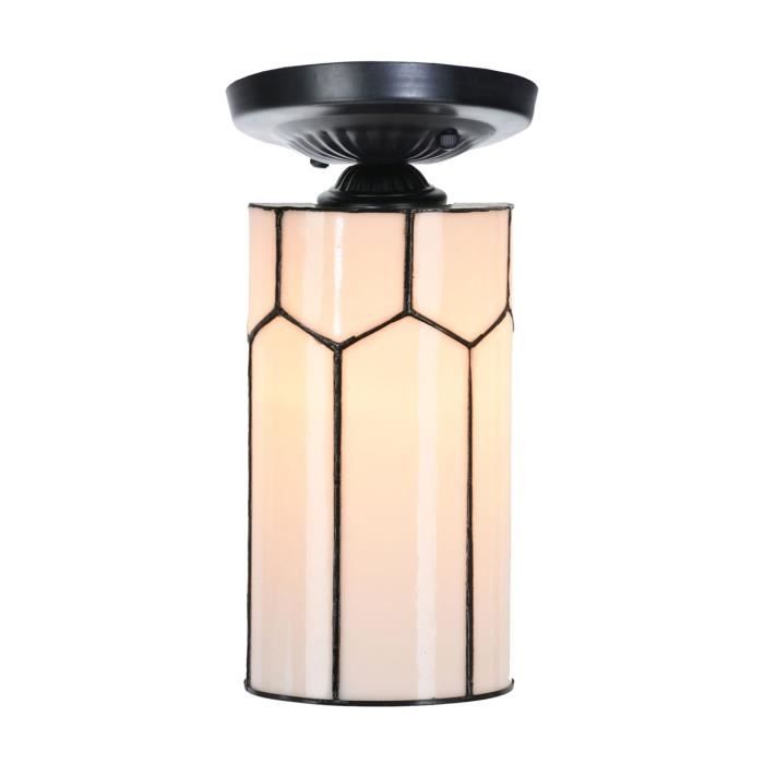 Coloured By Art - Tiffany Lampe - Plafonnier Tiffany noir avec Gatsby