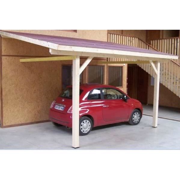 Habrita Foresta Carport En Bois Mural Monopente 16 25 M2 Toit