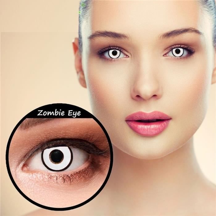 Halloween Lentilles Crazy Cosplay Contacts Couleur Blanc Objectif Color Lentilles  De Contacts - Achat / Vente Lentilles De Contact - Cdiscount