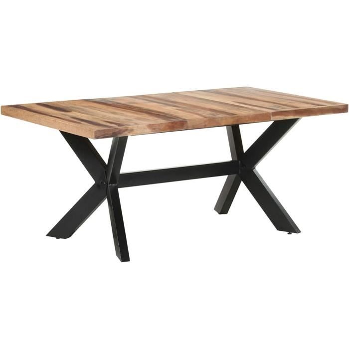 Table de Salle à Manger Table de Repas Meuble à Manger Table Console Extensible 180x90x75 cm Bois Solide avec Finition[144]