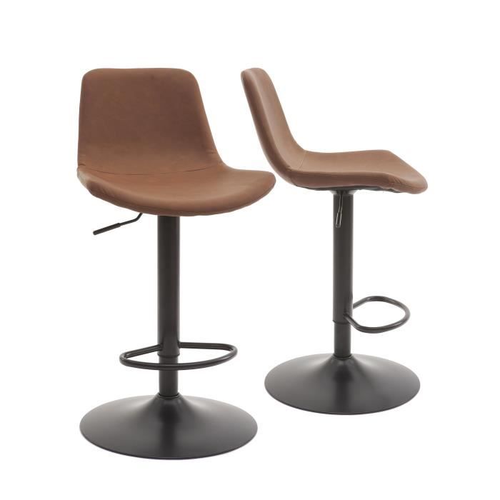 By Demeyere Tomy Lot De 2 Tabourets De Bar Style Industriel A