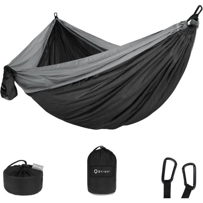Hamac De Camping Towsont En Parachute Nylon Ultra-léger – Noir, Capacité 500 Lb