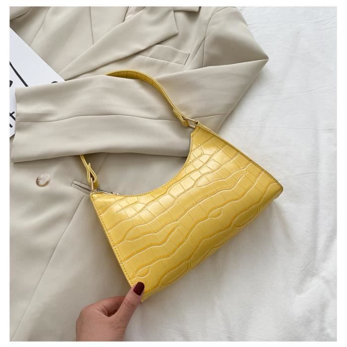 Sac croco jaune best sale