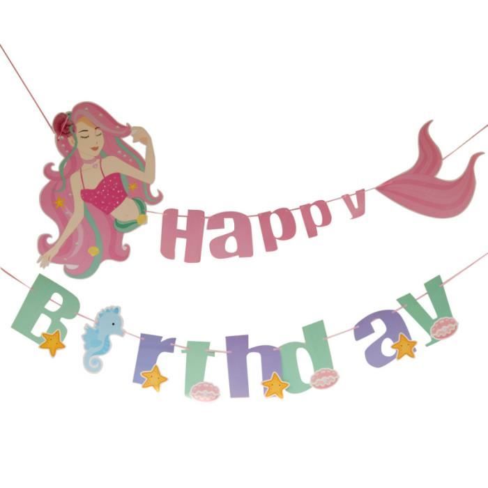 Colore Sirene Party Banniere Joyeux Anniversaire Parti Bruant Guirlande Decor Pour Ballon Decoratif Pompe Pour Ballon Cdiscount Maison