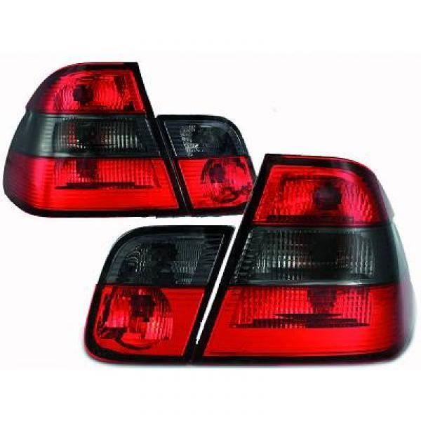 feux arrières design, rouge/noir, Look 2001 BMW... 98-01 2001 OPTIK pour: BMW serie 3 (E46) Lim./Touring 98-01