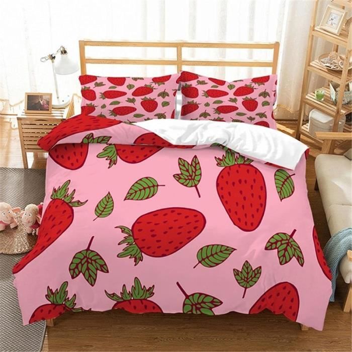 Parure De Lit Réversible Licorne/arc-en-ciel - Pour Lit Enfant - Housse 120x150 Cm + Taie - Coton/polyester Doux - 10