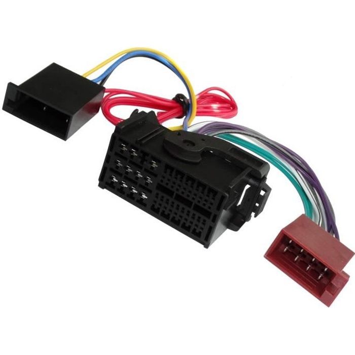 AERZETIX: Adaptateur Faisceau câble fiche ISO pour autoradio d'origine pour  Auto Voiture