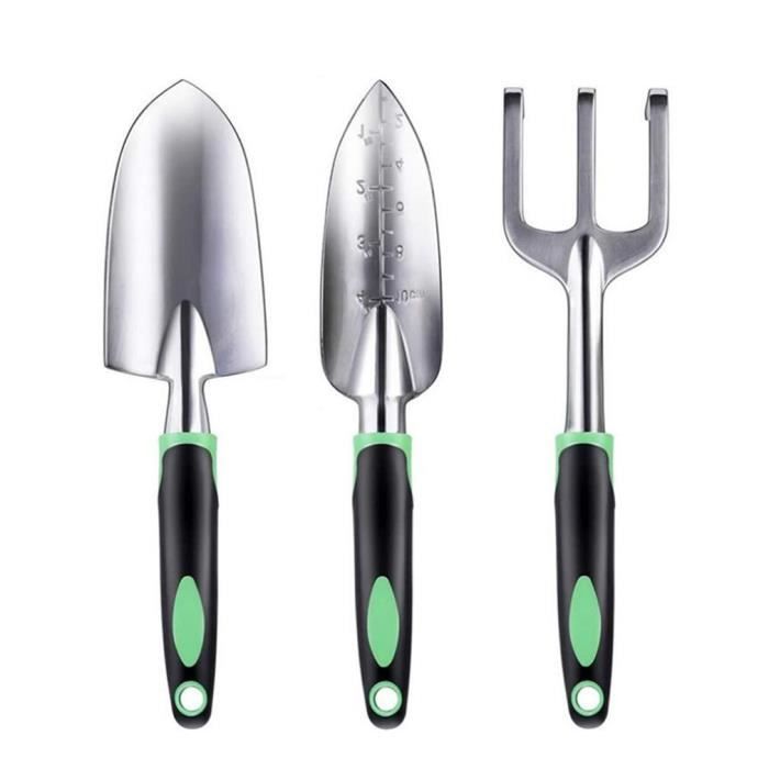 Ensemble Outils De Jardinage, 3 Pièces Cultivateur Rateau Pelle Jardinage Antidérapants Transplantoirs, Rateau à Fleurs, Outils Jardinage Pour Repiquage Et Entretien