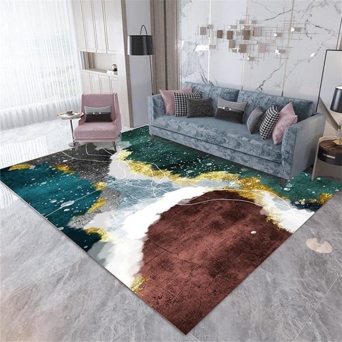 Deco Chambre Bebe Tapis De Salon Bureau Tapis De Sol Rectangulaire Bleu Vert Marron Resistant A L Humidite 1x160cm 6074 Cdiscount Maison