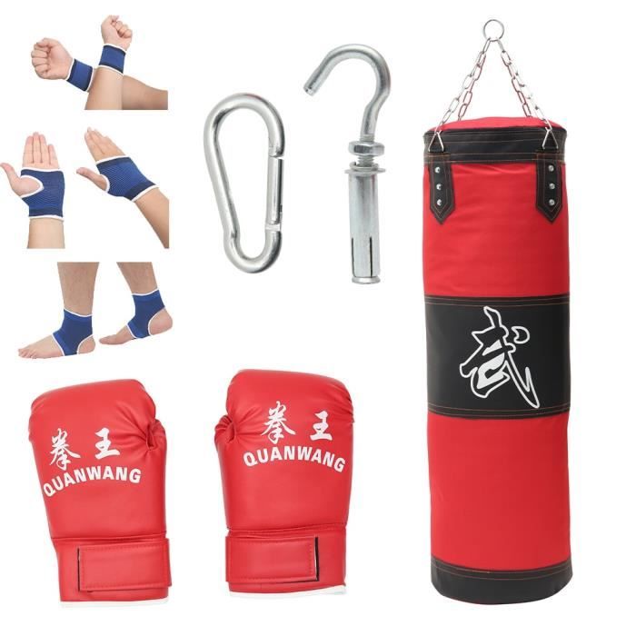 Sac de frappe Giantex sac de boxe rouge hauteur réglable 120-154cm