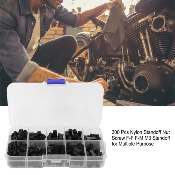 50 Pièces Vis D'entretoise Hexagonale En Nylon M2,5 - Longueur 12 + 5 Mm Avec écrous - Neuf