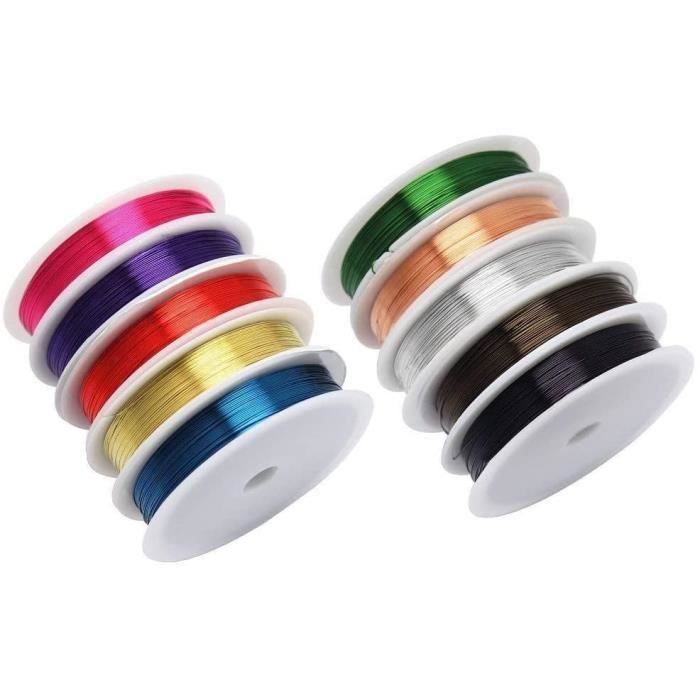 Fil Aluminium 1mmx5m - 14 Rouleaux Colorés - Pour Bijoux, Déco DIY - Souple Et Facile à Modeler
