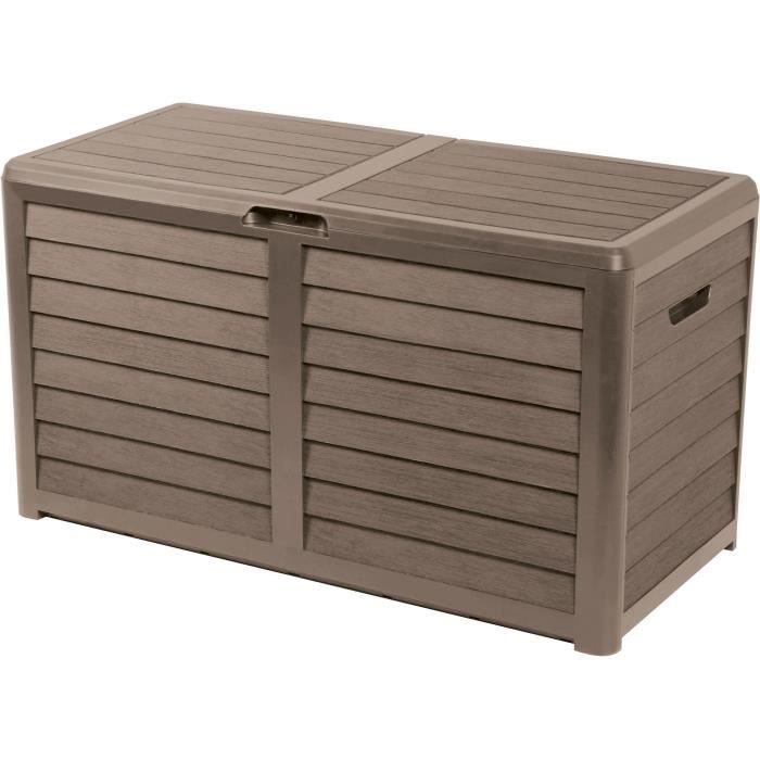 Eda Plastique Malle De Jardin Baya En Plastique 420l Decor Bois Taupe Achat Vente Coffre D Exterieur Malle De Jardin 420l Taupe A Prix Dechire 3086960222727