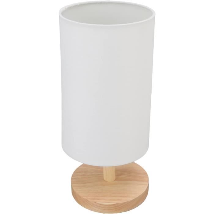 Lampe De Chevet UKCOCO Avec Base Bois Et Abat-jour Lin | Ports USB-C, Tactile, Lumière Douce, Déco Salon Ou Chambre