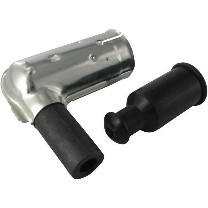 Antiparasite / connecteur de bougie d'allumage universel métallique adaptable sur bougie d'allumage 