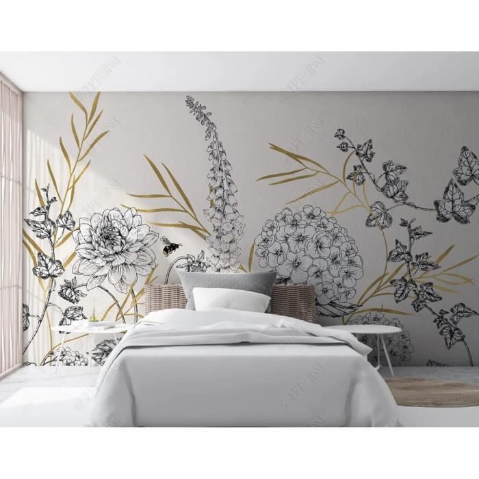 Décoration Murale Nid D'Abeille Fleuri En Métal Noir - Art Mural Pour Salon, Chambre, Bureau