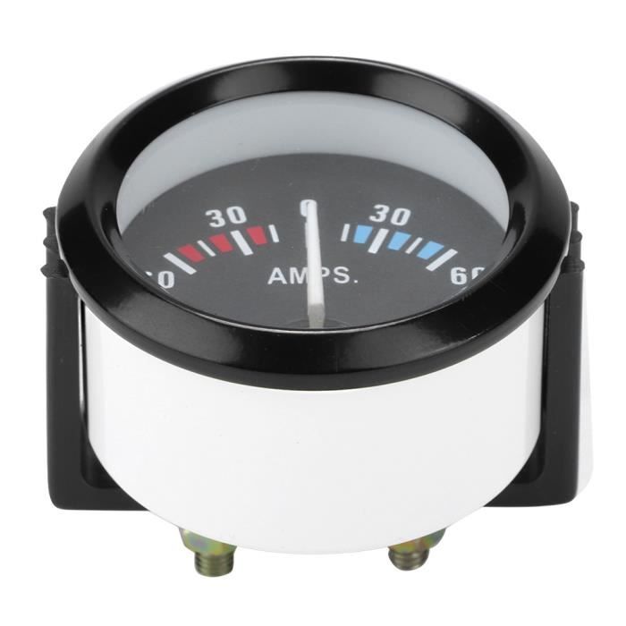 DC 12V Ampèremètre Jauge 52mm 60-0-60A Voltmètre Ampèremètre Voiture - Tableau De Bord Noir ABS