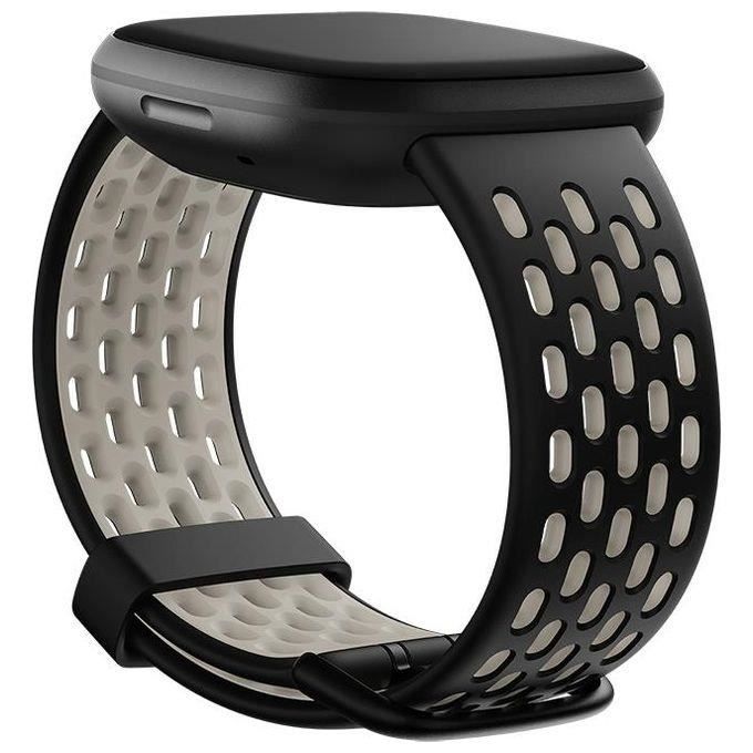 Fitbit Versa 3 Sense Watch Strap Unisex Adult Noir Blanc Lunaire
