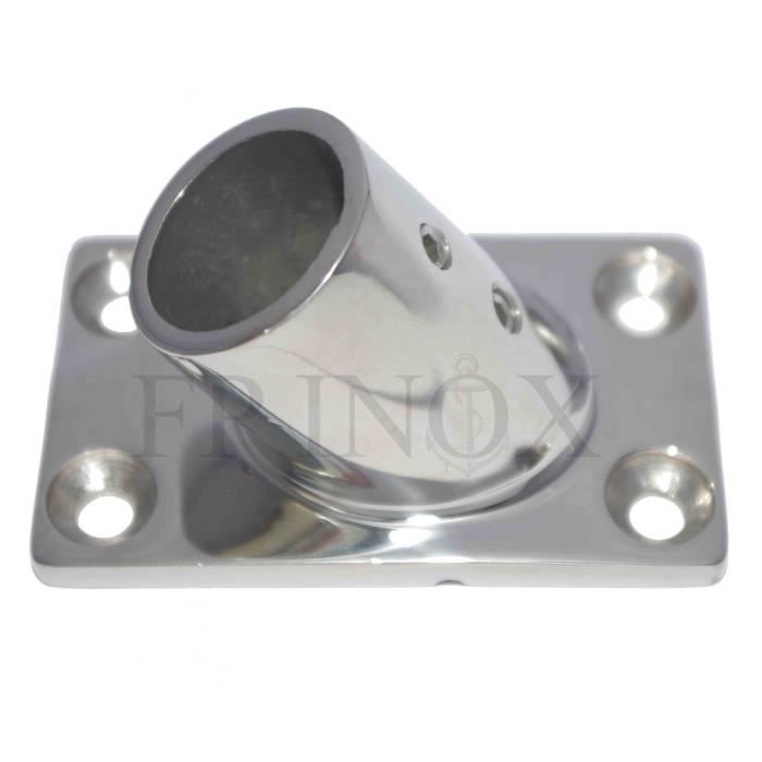 Embase/Platine Rectangulaire En Inox 316 - Dimensions 25mm, Angle Droit 60° - Neuf