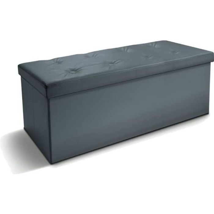 banc coffre de rangement  gris  76 cm