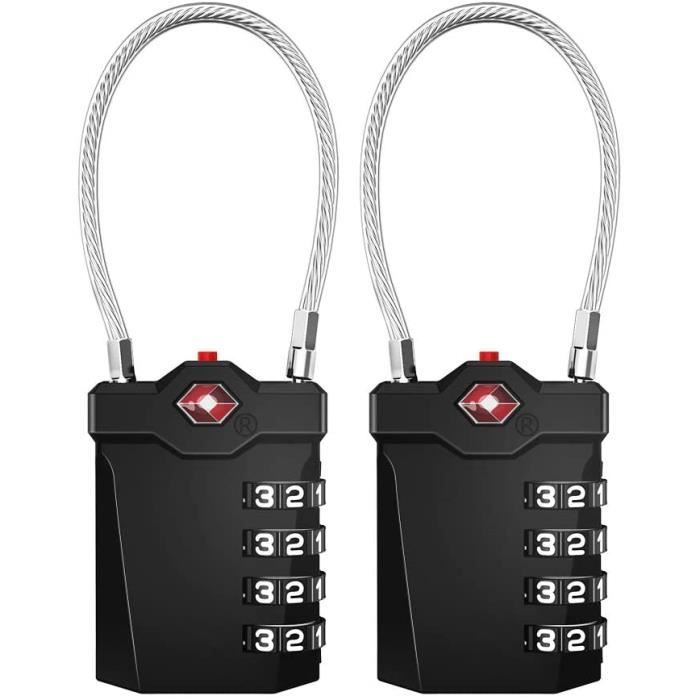 Serrure TSA Pour Bagages Reccisokz - 2 Serrures à Combinaison - Certifiée Pour Valises Et Voyages