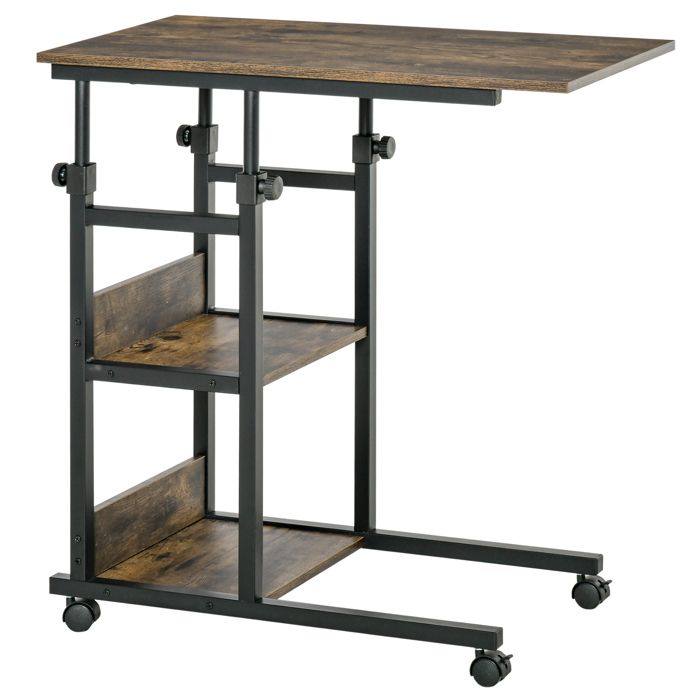 HOMCOM - table roulante - Panneaux de particules - 80x40x82cm - Brun Rustique HOMCOM - table roulante - Panneaux de particules - 80x40x82cm - Brun Rustique