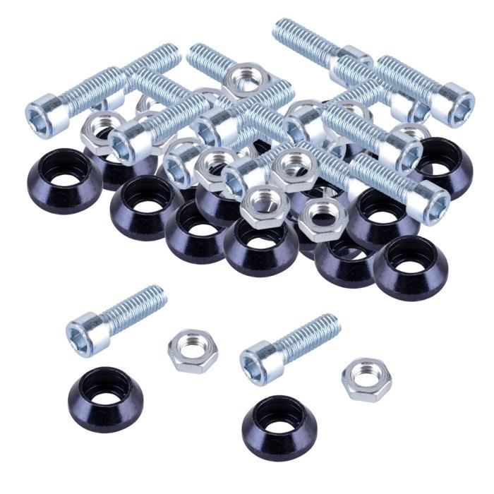 16Pcs Vis Relieuse D'Assemblage Kit M4 Vis de Fixation de Poignee de Porte avec Manchon pour