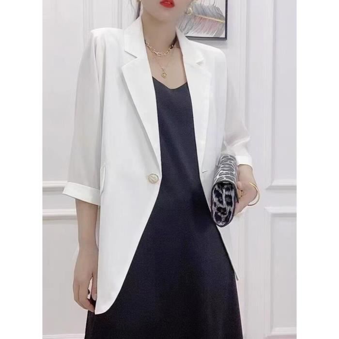costume Femme Coupe slim Confortable Classique elegant Mode simple Blanc GOGOQ