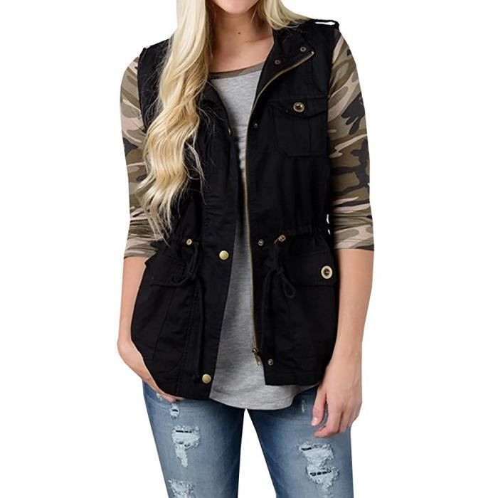 Veste shop multipoches femme