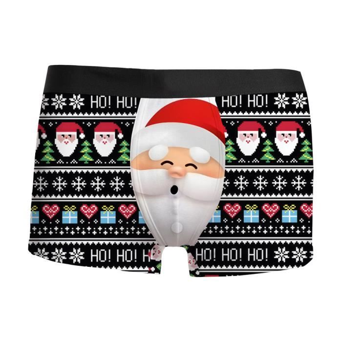 CULOTTE SLIP Homme drôles Impression 3D Noël Slips Moche noël Motif