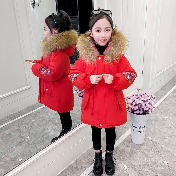 Hbl Enfants Coton Vetements Hiver Plus Velours epais Manteau Filles Tarte Pour Surmonter Automne Et Hiver Coton Veste Rouge Cdiscount Pret a Porter