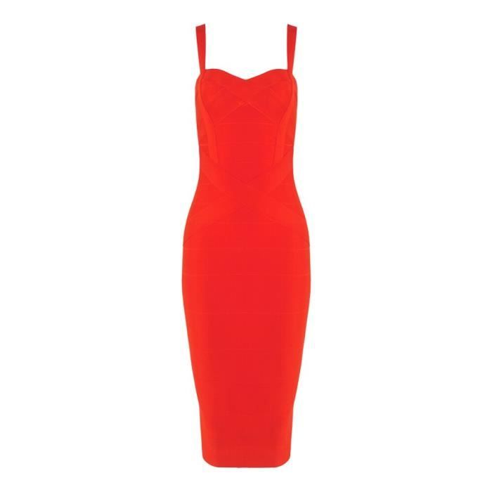 Robe BEAUKEY 2019 femmes Sexy Midi robe moulante vin rouge Spaghetti sangle moulante Club robes de soiree robes en Type Rouge Blanc Cdiscount Pret a Porter
